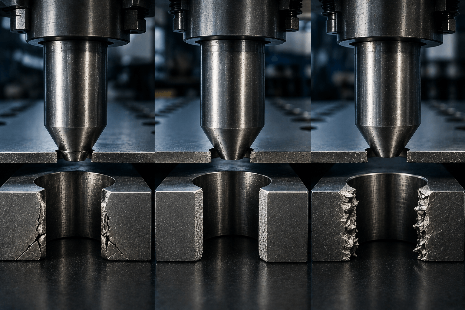 incorrect clearance alters material fracture behaviour
